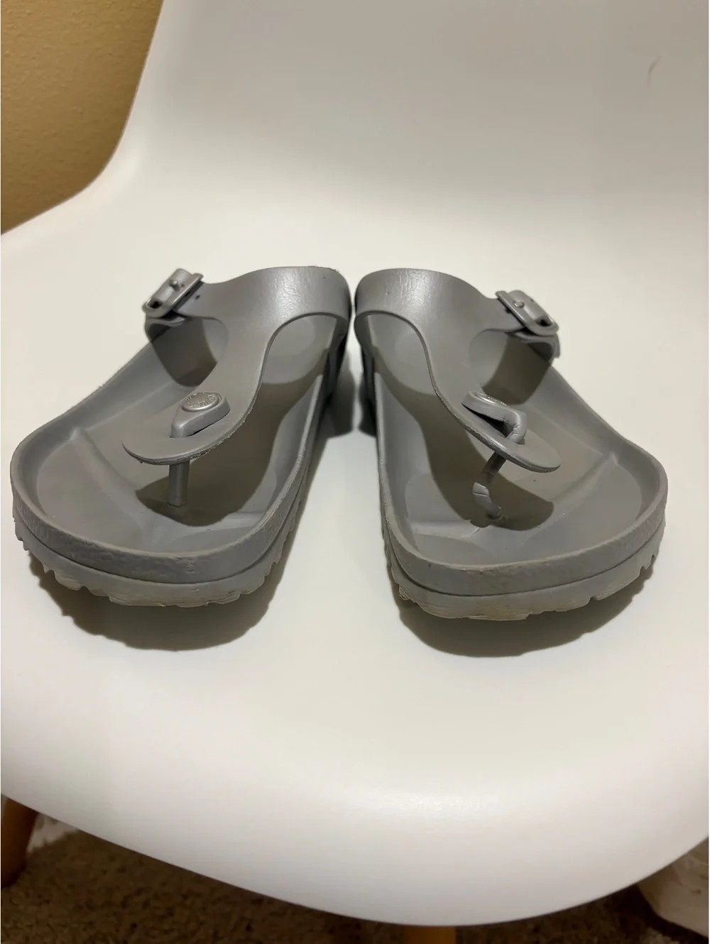 Women's gray Birkenstock Gizeh EVA sandals size 41 US size 10 shoes - Picture 7 of 10